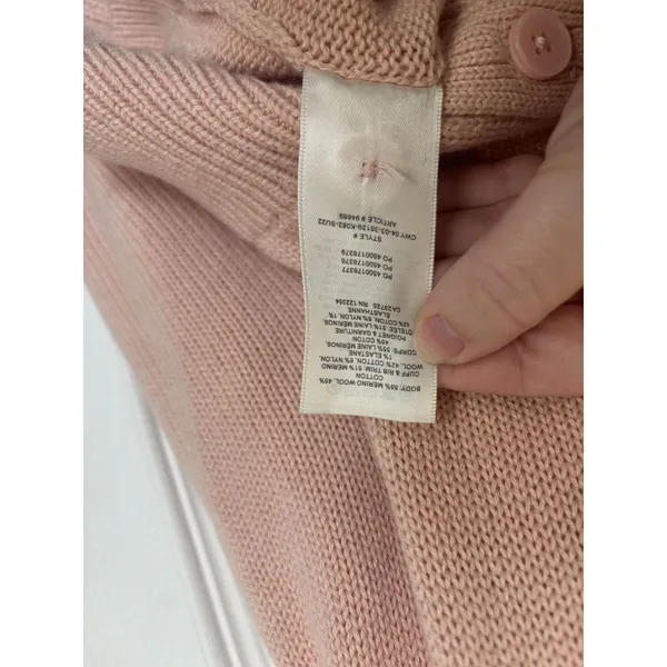 Aritzia Wilfred Merino Wool Blend Blush Pink Canterbury Crop Cardigan S - Image 7
