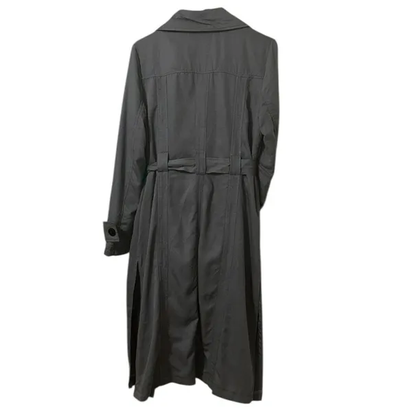 New York & Company Gray Tie Waist Lightweight Trench Coat Jacket(Size Small) - Image 4