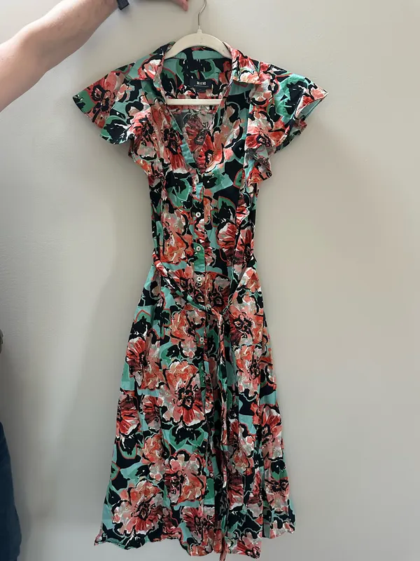 Anthropologie Maeve Flutter-Sleeve Midi Shirt Dress - Image 3