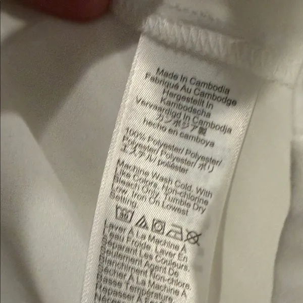J. Crew White‎ Pleated Long-Sleeve Blouse medium - Image 7