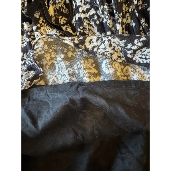Rebecca Minkoff Shirt Women XL‎ Black Floral Bell Sleeve Top Peasant Whimsigoth - Image 11