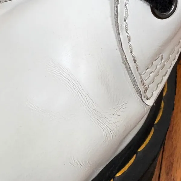 Dr. Martens‎ Jadon Platform Boots Polished Smooth Leather White Women's size 8 - Image 14
