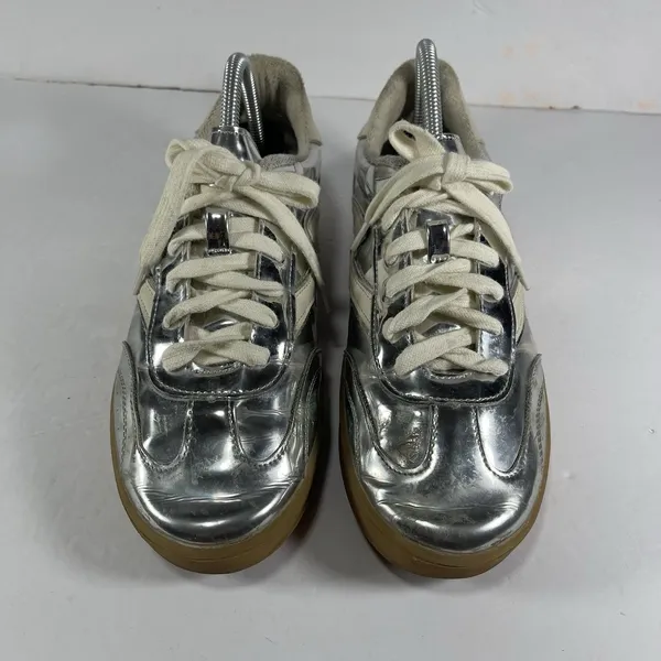 Madden Girl Silver Metallic Lace-Up Sneakers - Women's Size 8.5M - Image 4