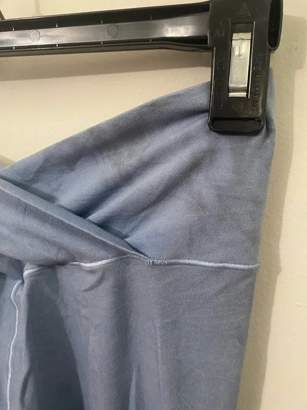 aerie OFFLINE Real Me Fold-Over Wide Leg Pants in Slate Blue - Image 4