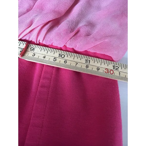 Alice + Olivia Silk Bodice Bodycon Dress Hot Pink Fuchsia Open Back XS - Image 7