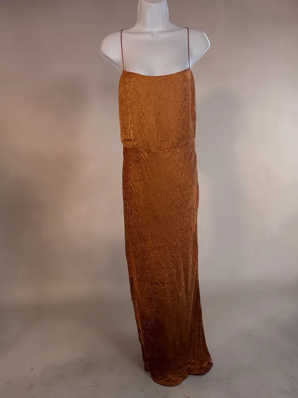 Jason Wu- Jacquard Slip Maxi Dress in Burnt Orange Size 8 - Image 6