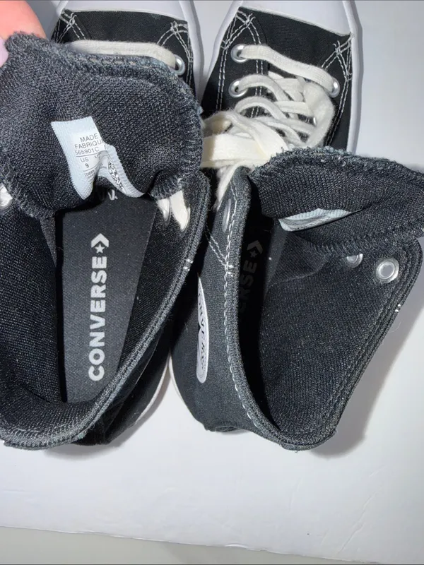 Converse women’s Black & White High-Top Chuck Taylor Sneakers - Image 7