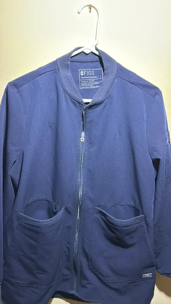 FIGS Bellery Scrub Jacket for Women — 7 Pockets, Bomber-Inspired Fit size Large - Image 7