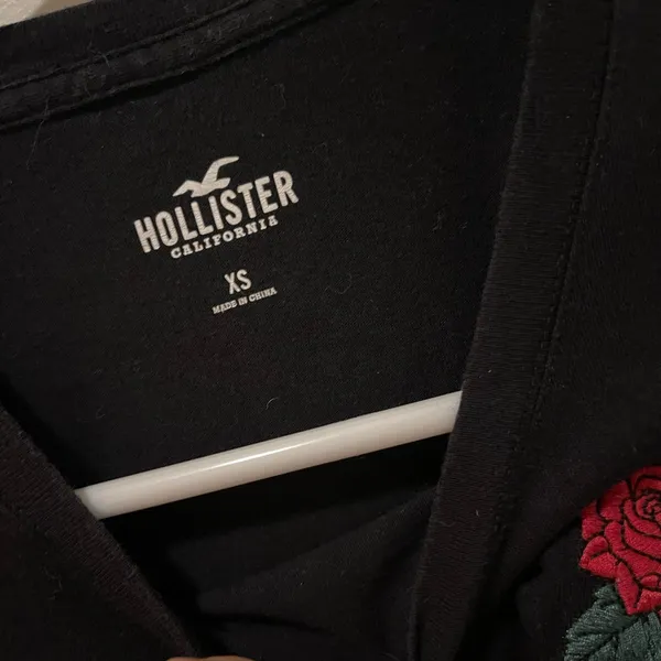 Hollister Crop top VSCO style Floral T-shirt Rose California checkered XS Y2K - Image 3