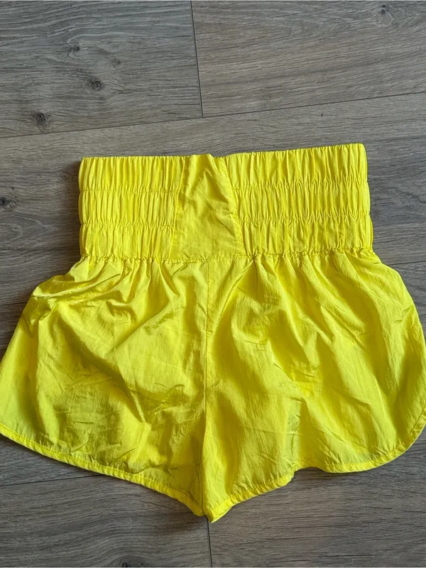 Athleisure Gorpcore Festival Running Yellow Stretch High-Waist Shorts Size XS - Image 2