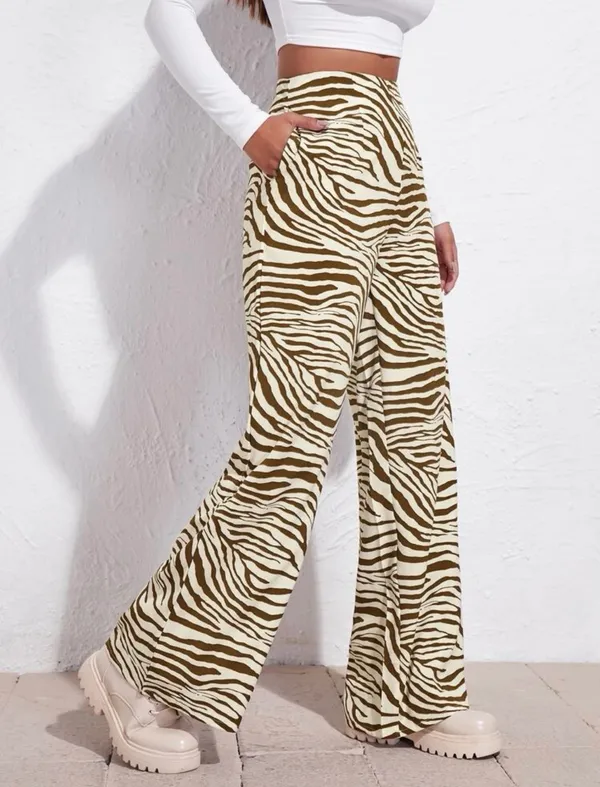 New Zebra Satin Pants Multiple - Image 2