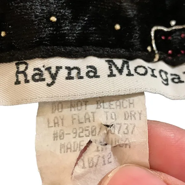 Vintage Rayna Morgan long sleeve bow print button down top‎ Black Size 10 - Image 8