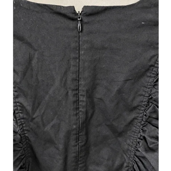 Hunter Bell Women's "Maya" Black Cotton‎ Puff Sleeve Poplin Dress Size S - Image 7