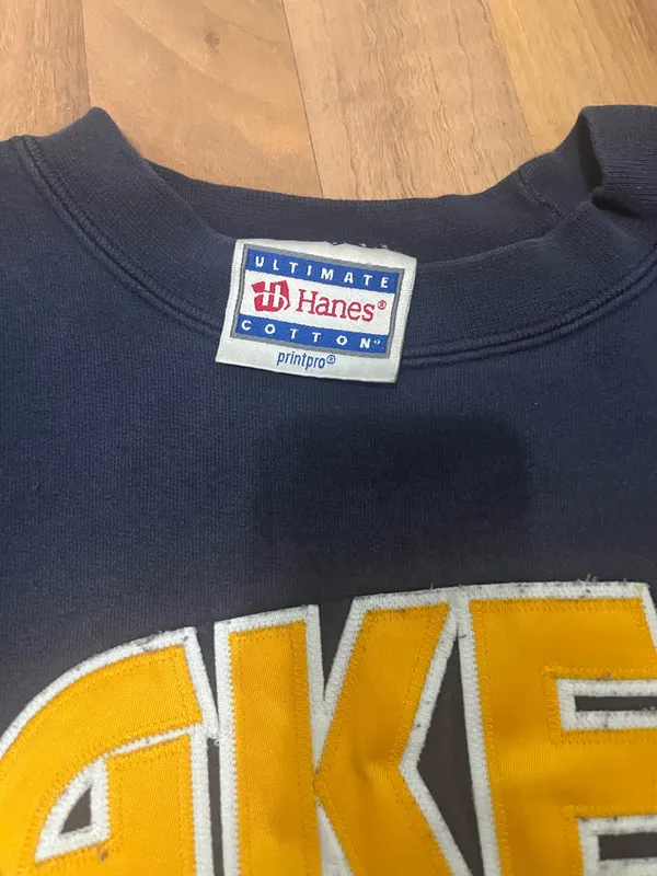 Vintage Hanes crew neck blue yellow - Image 2