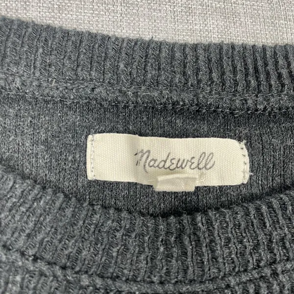 Madewell‎ Sweater Womens Small Gray Crew Neck Bell Sleeve Pullover Lightweight - Image 4