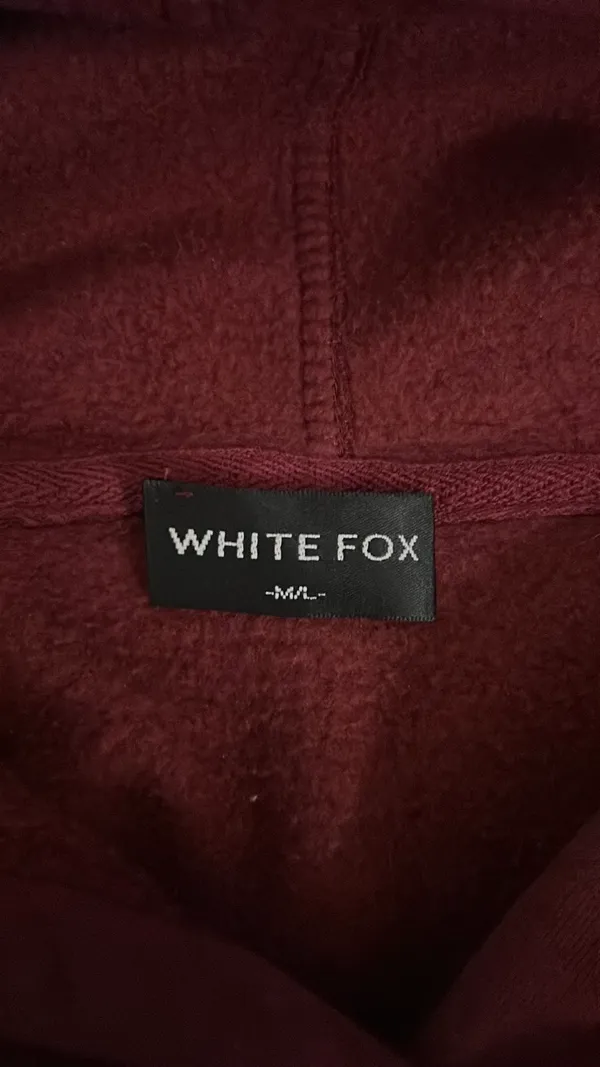 White Fox Capsule 9 Star Of The Moment Oversized Hoodie Burgundy - Image 6