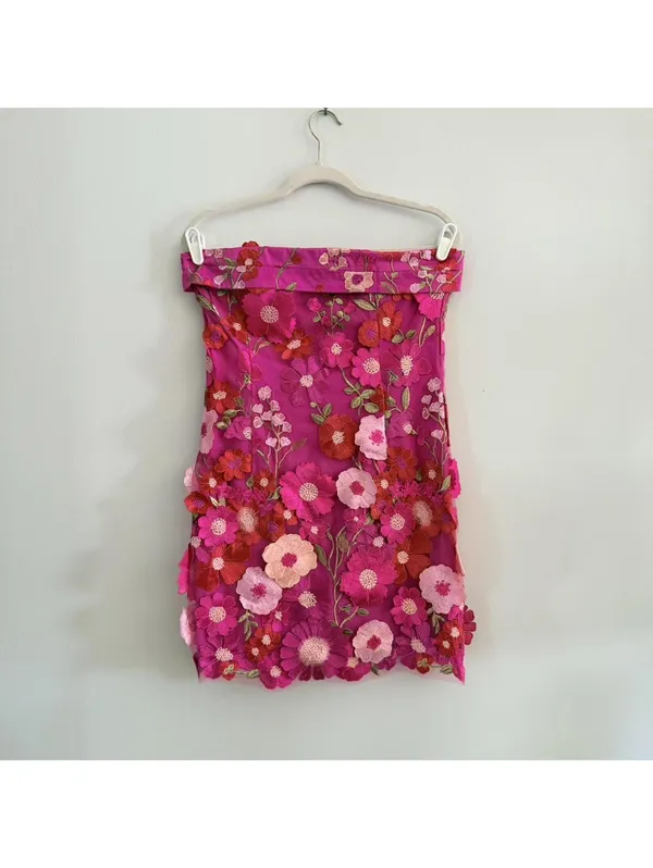 Petal & Pup Butterfields Embroidered Floral Strapless Minidress - Image 3
