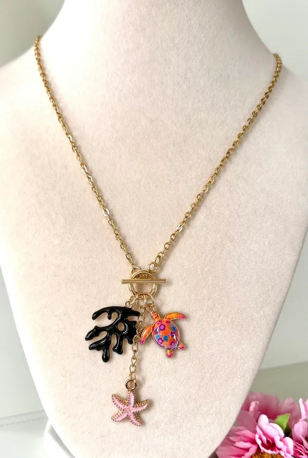 Sea Turtle Necklace (712) 🐢 Gold - Image 2