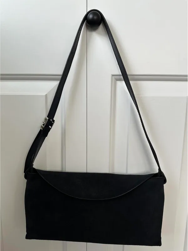 Madewell The Date Night Shoulder Bag in Suede NWOT Juniper Berry Blue - Image 2