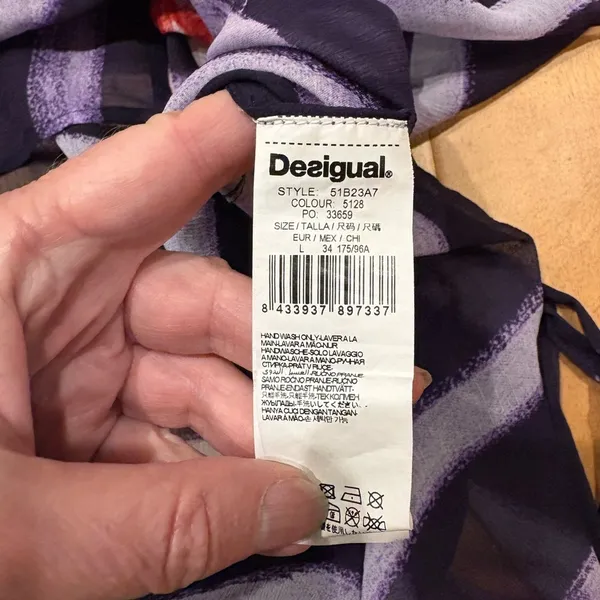 Desigual Estrella swimsuit coverup tunic beaded purple M/L - Image 7