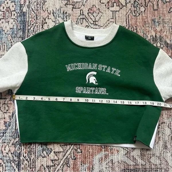 Hype and Vice NWT Michigan State Rookie Sweater Pullover Raglan Fleece Cropped - Image 13