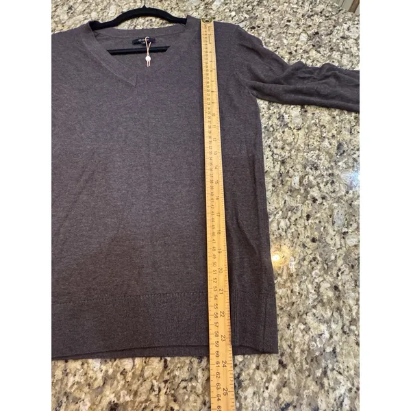 Quince lightweight V-neck sweater Brown Size Small Mocha Heather - Image 10