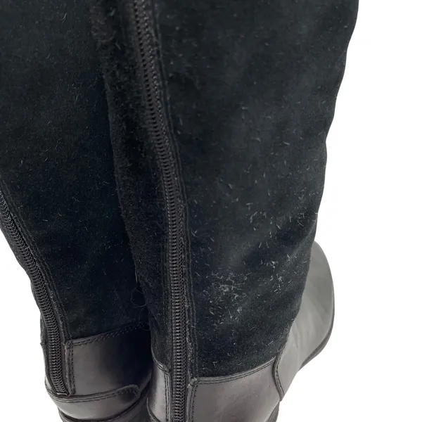 Sam Edelman‎ Black Leather Suede Knee High Boots Size 8M Side Zip - Image 9
