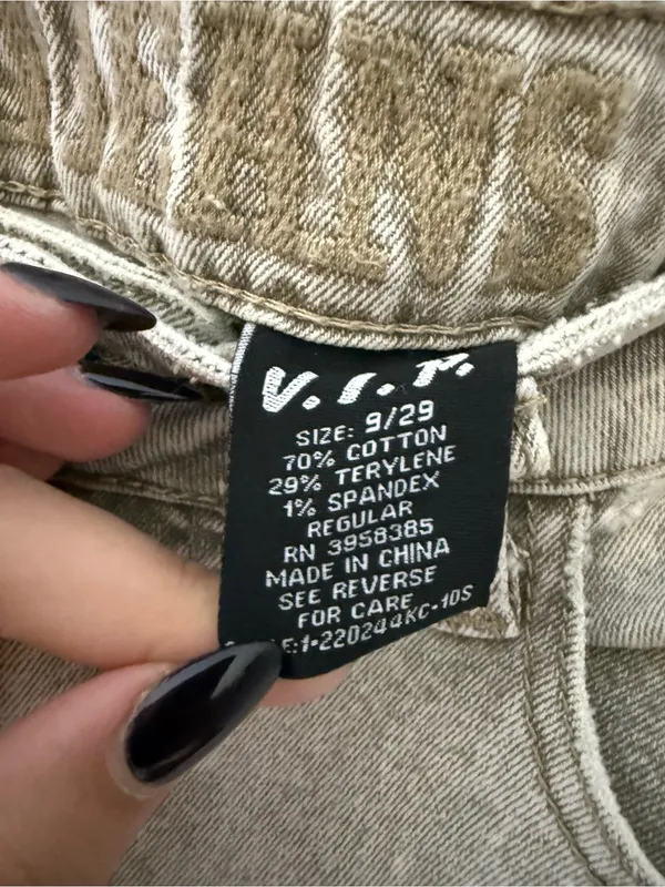 VIP Jeans Gray Acid Wash Multi Pocket Cargo Jeans Women 9/29 Y2K - Image 5