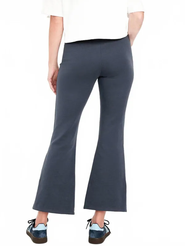 Tall High-Waisted Dynamic Fleece Crop Kick Flare Sweatpants Old Navy NWT Howlite - Image 2
