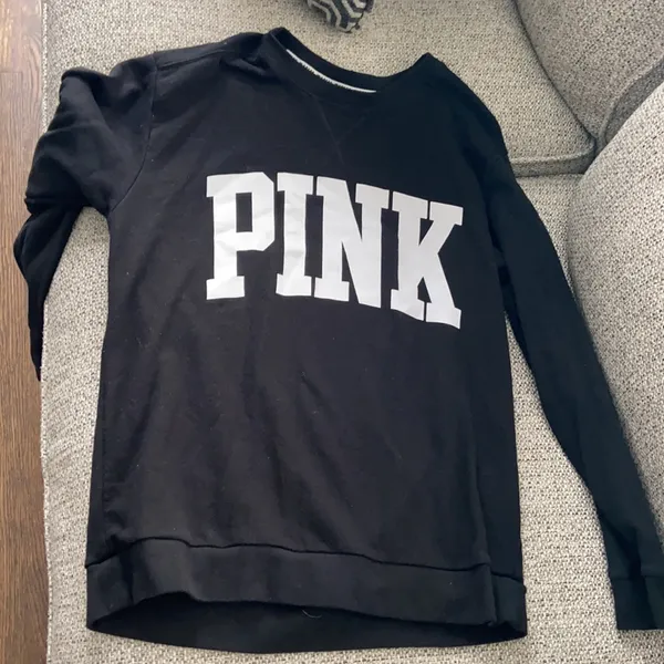 Pink Victoria’s Secret black sweatshirt - Image 5