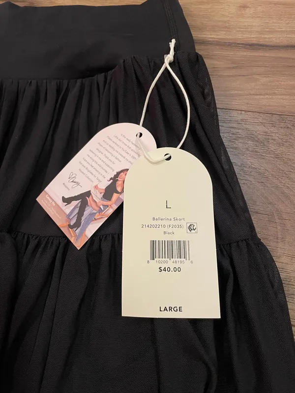 NWT! Blogilates Viral Taylor Swift Popflex Ballerina Skirt Skort Black Large NEW - Image 5