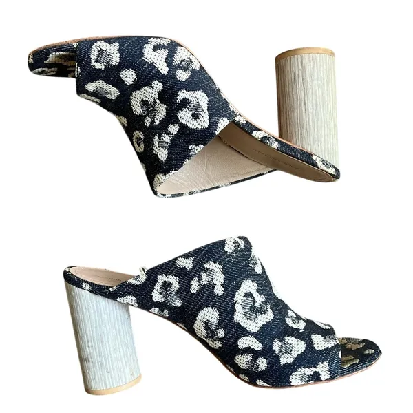 Pour La Victoire Women's Helena Asymmetrical Mule Size 9 Blue Leopard Print - Image 2
