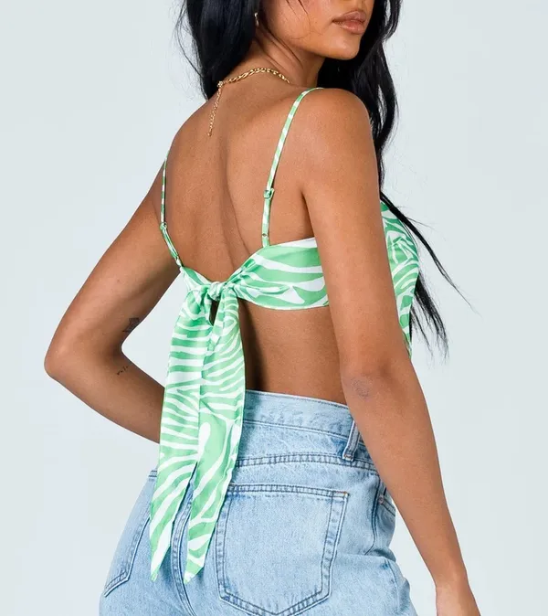 Princess Polly Miss Lexi Green Zebra Print Top - Image 3