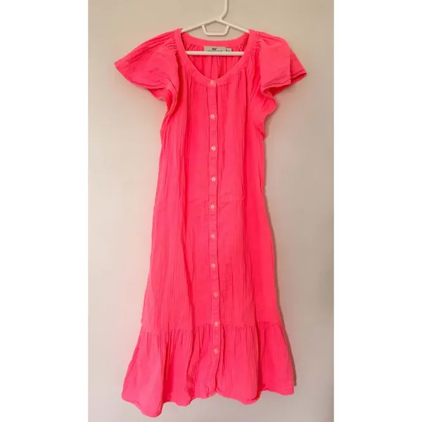 Vineyard Vines Seastitch Double Gauze Tiered Cotton Mini Shirt Dress XS No Belt - Image 2