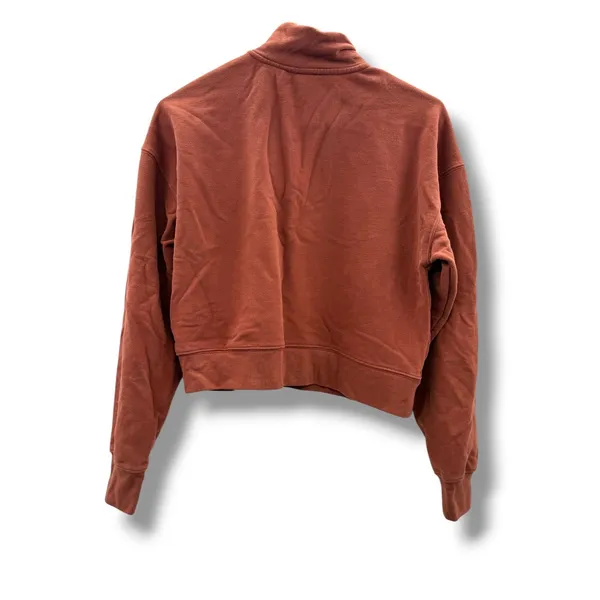 Fabletics Quarter Zip Sweatshirt Womens M Rust Terracotta‎ Cropped French Terry - Image 2