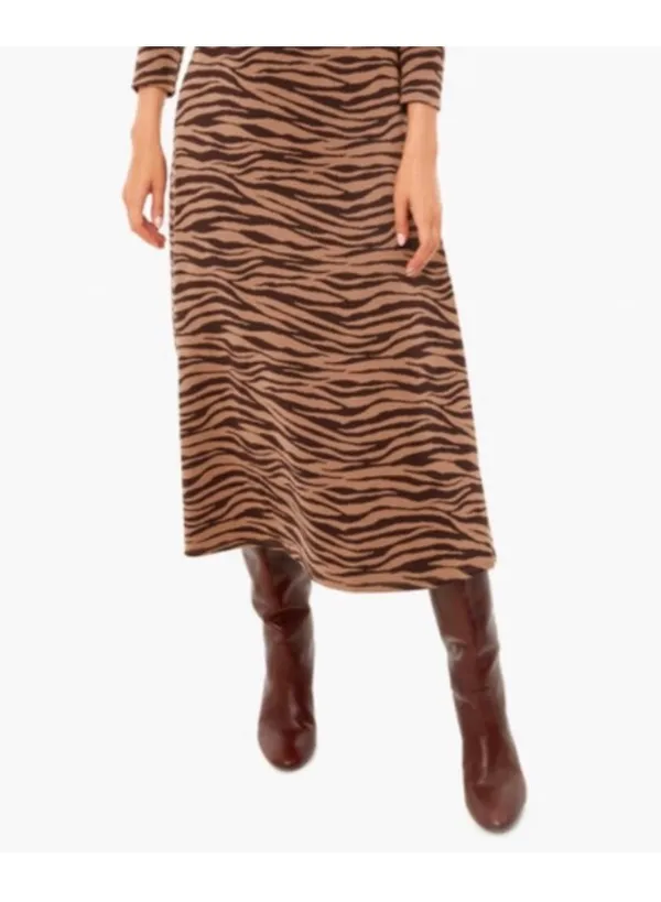 Tuckernuck Tiger Ellery knit midi dress Fall animal print sophisticated mock neck - Image 11