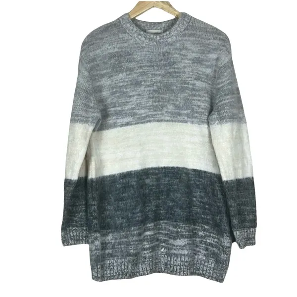 Universal Threads Colorblock Space Dye Knit Pullover Sweater Grey Cozy Size XS - Image 2