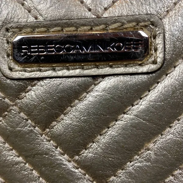 Rebecca Minkoff Gold Quilted Chain Shoulder Handbag - Image 10