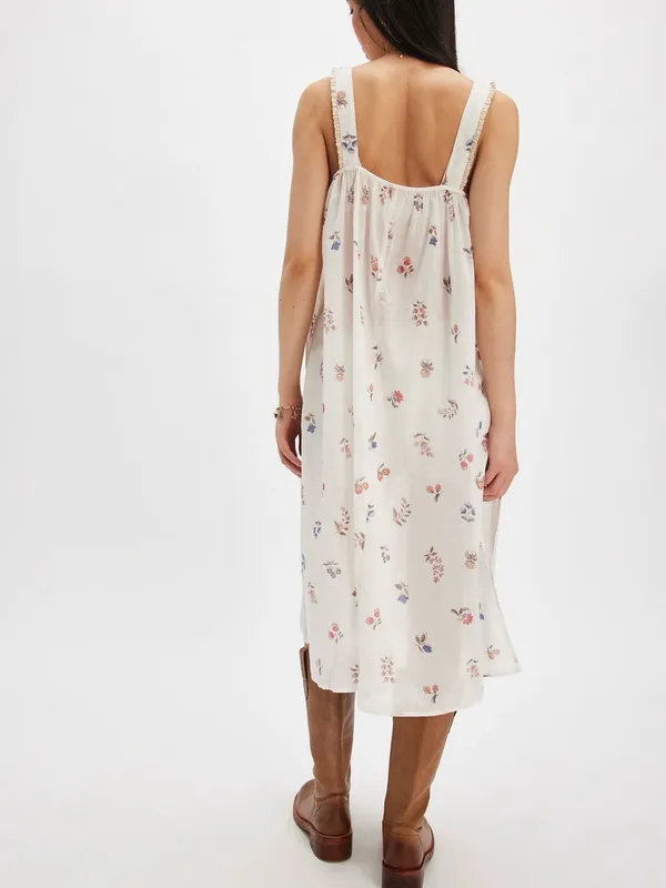 Free People The Way Back Maxi Top XS White Floral with Embroidery - Image 3