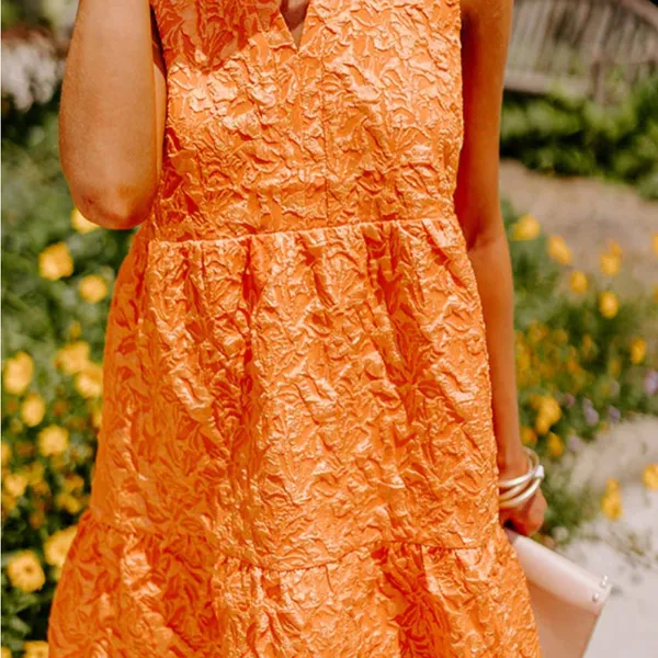 THML Orange Floral Dress M - Image 2
