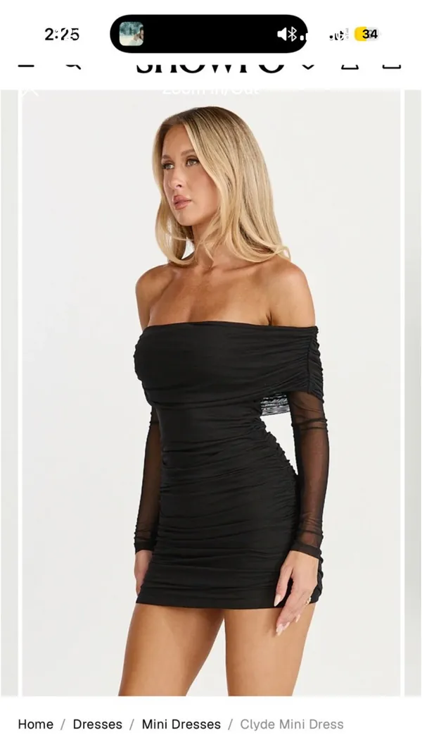 Showpo NWT Black mini dress with long sleeves size 16 - Image 4
