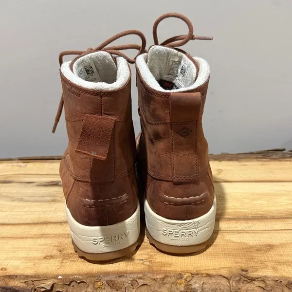 Sperry Maritime Cruz Waterproof Brown Leather Ankle Boot Size 9 B102‎ - Image 7