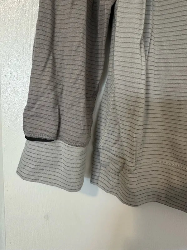 Lululemon Runamuck Long Sleeve Striped Henley Top Women’s Gray 12 - Image 3
