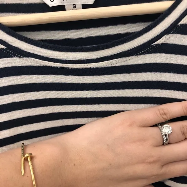 CABI bengal stripe asymmetrical hem top - Image 5