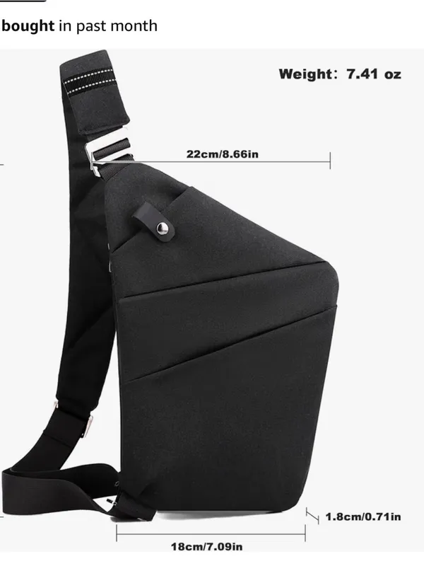 Black Slim Travel Anti-theft Crossbody Sling money and valuables Bag NWOT - Image 8