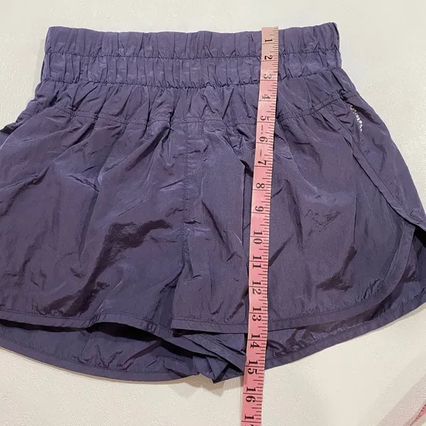 Free People FP Movement Purple Smocked Running Shorts M High Rise Athletic - Image 6