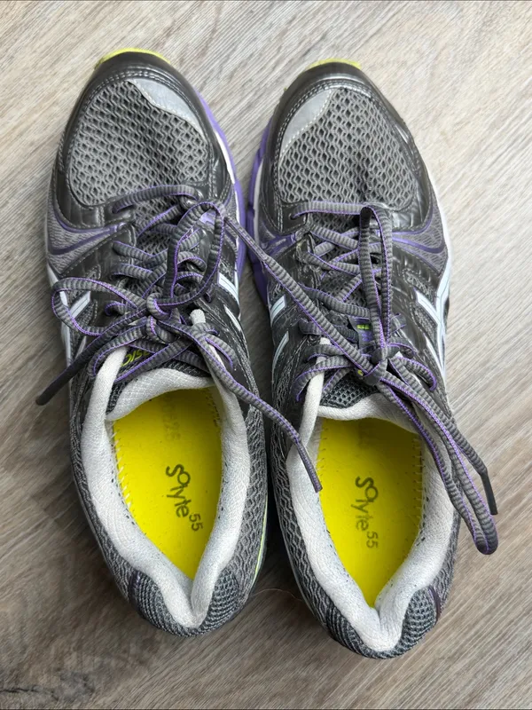 ASICS GEL-Kayano 18 Stability Trainer Running Shoes (Gray/ Purple) Size 10 - Image 4