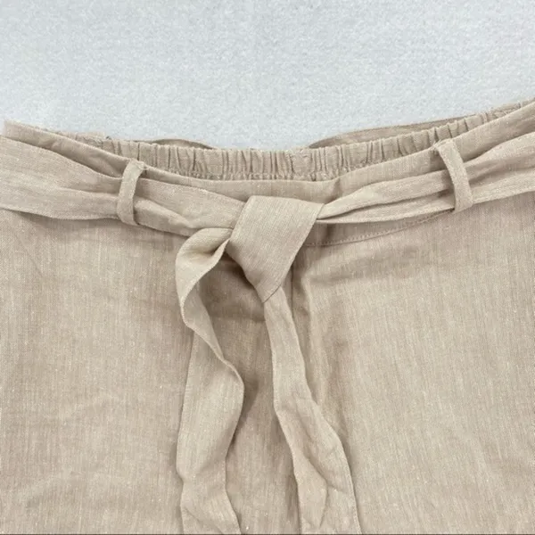 Coldwater Creek‎ Linen Belted Wide Leg Long Shorts - Image 3