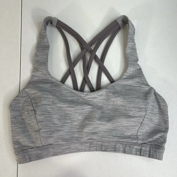 Lululemon Sz 6 Free To Be Serene Bra Light Support C/D Cup Nimbus Battleship - Image 4