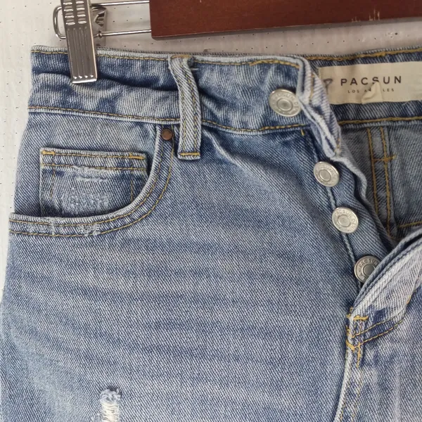 PacSun 27 Cotton Button Fly Denim Jeans Mini Skirt - Image 3